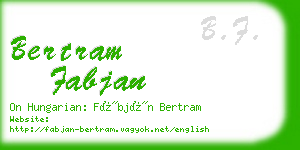bertram fabjan business card
